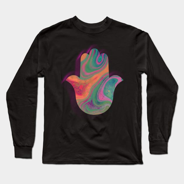 hamsa marble Long Sleeve T-Shirt by vita95gelman